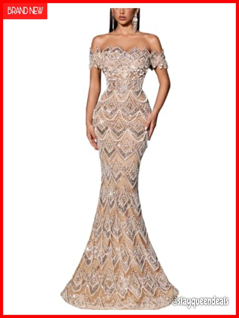 Mermaid Formal Evening Gown Off Shoulder Prom Dress